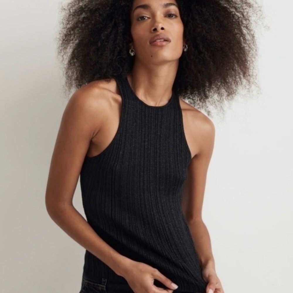 Madewell Black Ribbed Tank Top
